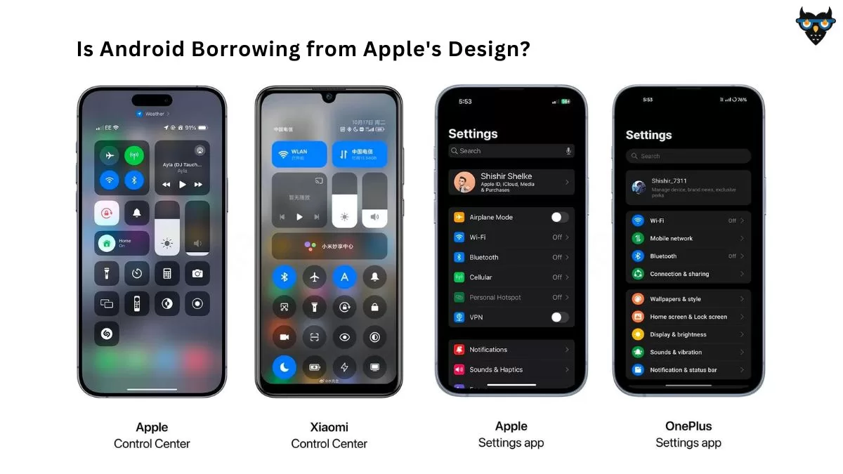 Is Android Boldly Emulating Apple's UI Design? Apple's UI Design